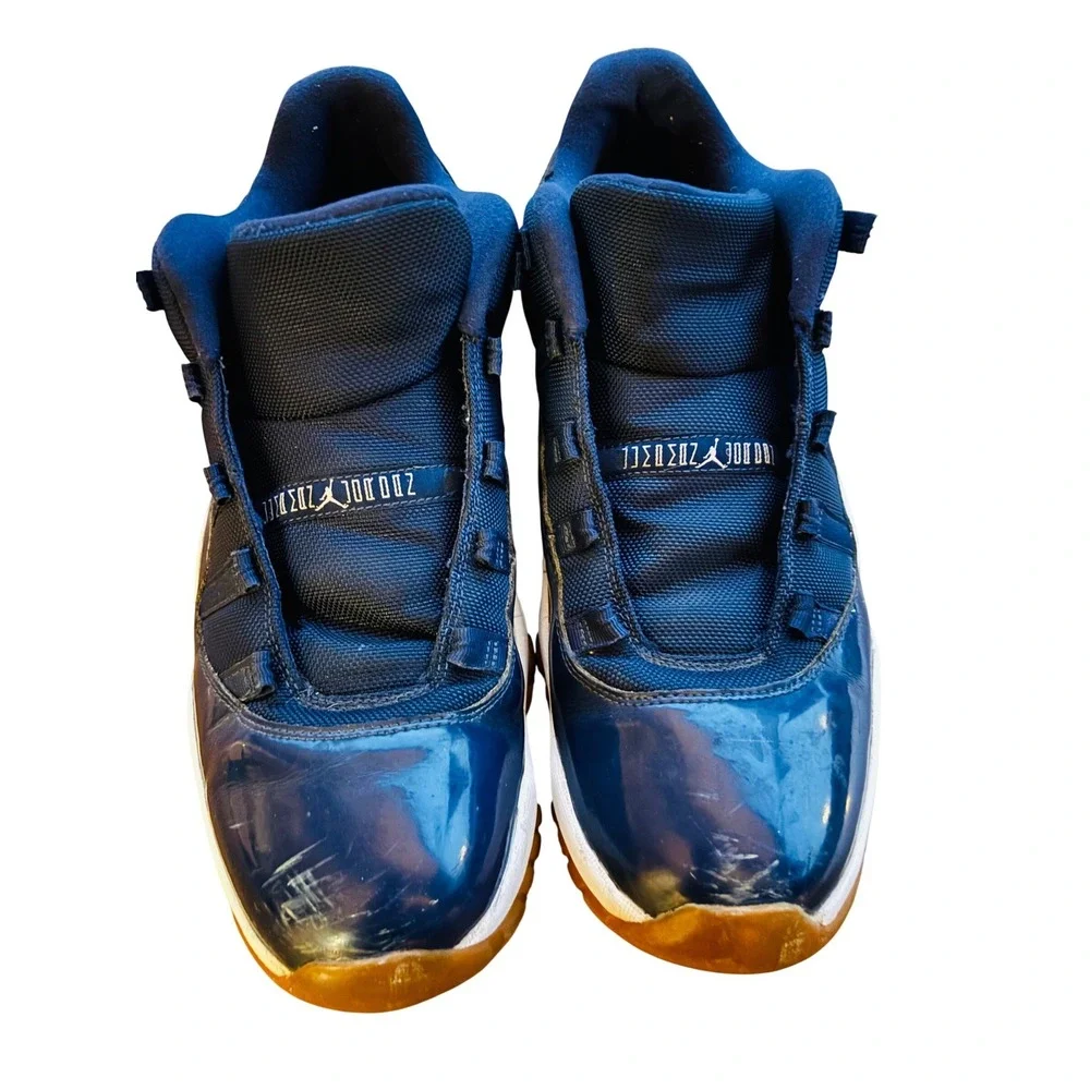 Jordan 11 Retro Low Midnight Navy Gum Bottom Mens 14 528895-405 2016 No laces - Picture 2 of 9